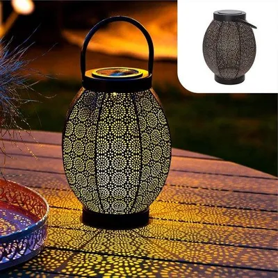 Image de Lampe d'extérieur à LED ou lampe de table étanche - métal noir et doré - lampe d'extérieur pour le jardin