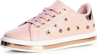 Produktbild von topschuhe24 1334 Damen Sneaker Turnschuhe Plateau Nieten, Farbe:Rosa, Größe:36 EU