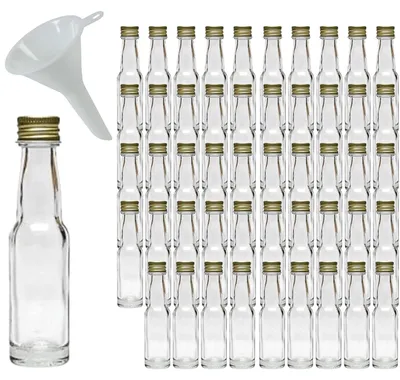 Zdjęcie produktu dla Zestaw 50 małych szklanych butelek o pojemności 20 ml z zakrętkami