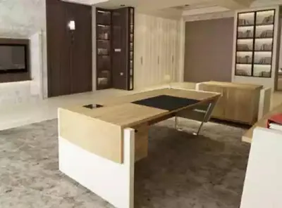 Produktbild von Schreibtisch Couchtisch Aktenschrank Kommode modernes braunes Holz