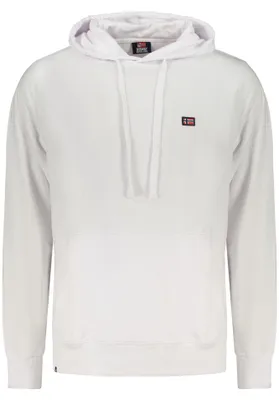 Produktbild von Weißes Herren-Kapuzen-Sweatshirt mit Kängurutasche – Nordisches Design