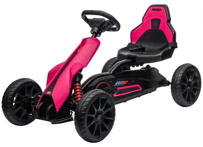 Immagine prodotto di Macchinina a tre ruote per bambini - Go-kart rosa con sedile regolabile | Colore: Rosa, Nero | Dimensioni: 58x100x58,5 cm