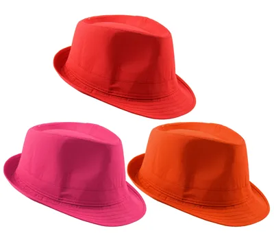 Produktbild von 3x Panamahut für Damen & Herren - Rot Pink Orange
