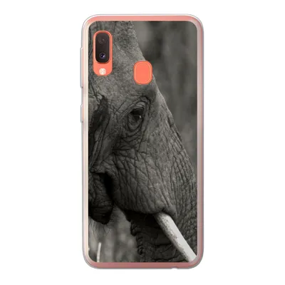 Produktbild von MuchoWow® Handyhülle Schutzhülle Hülle für Samsung Galaxy A20e Elefant - Tiere - Schwarz - Weiß Silikon Softcase Handy Hülle - Abdeckung