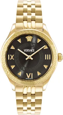Produktbild von Versace VE2S01425 Hellenyium gold schwarz Edelstahl Armband Uhr Damen NEU