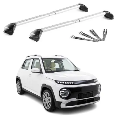 Image de Barres de toit pour Hyundai Inster 2024-2026 Aluminium Gris Argenté 2 pièces ABE, Image générée par une IA