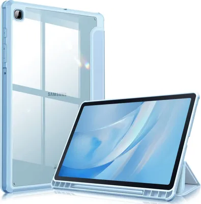 Produktbild von Fintie Hybrid Hülle für Samsung Galaxy Tab S6 Lite 10.4 2022/2020 SM-P610/P613/P615/P619 - Stoßfeste Abdeckung mit Transparent Hartschalen Schutzhülle und Stifthalterung, Himmelblau
