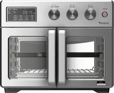 Produktbild von TurboTronic Heißluftofen – AFD32 – 4-in-1 Heißluftfritteuse XXL, 32 l, 1700 W, Drehspieß, Dörrgerät ab 25 °C, Grill, Tisch-Pizzaofen, bis 6 kg Pommes silber