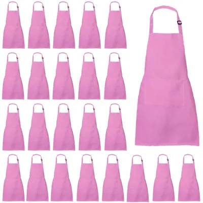 Produktbild von Set von 24 Kinderschürzen Wasserdicht mit 2 Taschen für Kochen und Basteln