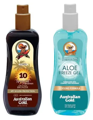 Produktbild von Australian Gold SPF 10 Spray Gel Bronzer 237ml + Australian Gold Moisture Lock 227g