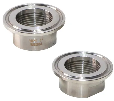 2x TC Tri Clamp Adapter 1" NPT, 50,5 mm, Edelstahl 304