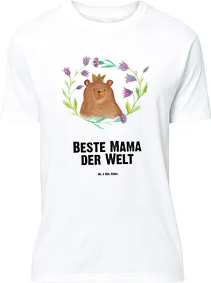 Produktbild von Mr. & Mrs. Panda T-Shirt Bär Königin - Weiß - Geschenk, mit Aufdruck, oberteil, Lieblingsmensch, Muttertag, Mutti, Teddy, Tshirt, Mom, Lustiges, Mutter, Mama, S
