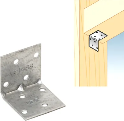 Produktbild von Lochplattenwinkel mit kleiner Sicke 40 x 40 x 40 mm Winkelverbinder Stuhlwinkel