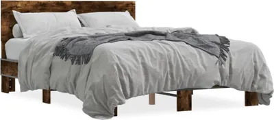 Obrázok produktu pre vidaXL Rám postele 140x200 cm z dymového duba, materiál na báze dreva a kovu