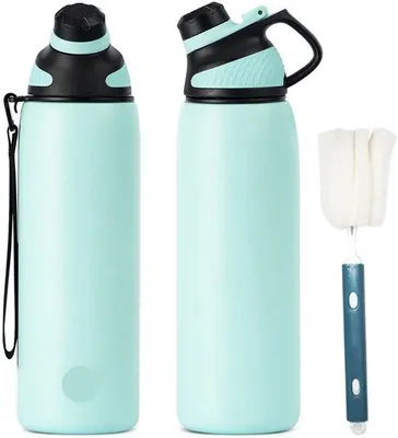 Productafbeelding van Famanu sportfles met magnetische dop - 1 liter - BPA-vrij - groen