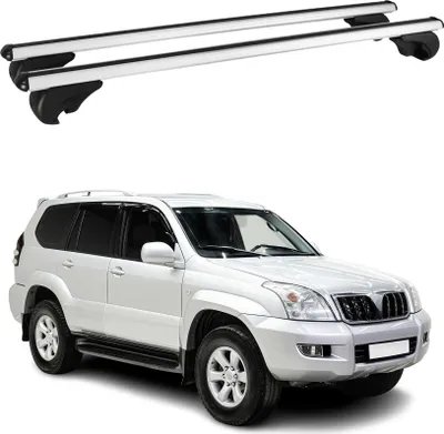 Image de Barres de toit Transversales pour Toyota Land Cruiser 2003-2007 Aluminium Argent