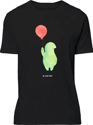 Produktbild von Mr. & Mrs. Panda Größe M T-Shirt Schildkröte Luftballon - Schwarz - Geschenk, Schildkröten, Motivation, Motivationsspruch, Jahrmarkt, Shirt, Tshirt, mit Spruch, Herren