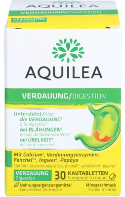 Obrázok produktu pre Aquilea žuvacie tablety na trávenie s mätovou príchuťou, 30 žuvacích tabliet