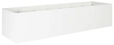 Image de vidaXL Pot de jardin blanc, 280 x 80 x 60 cm, en acier laminé à froid