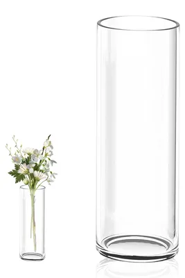 Image de Vase en verre transparent, 30 cm, idéal pour le salon