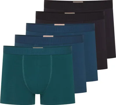 Produktbild von Henderson Herren Boxershorts mit Längerem Bein - Bequeme Unterwäsche aus 93% Baumwolle und 7% Elasthan, 5er Pack, Atmungsaktiv, Ideal für Täglichen Gebrauch, Schwarz L