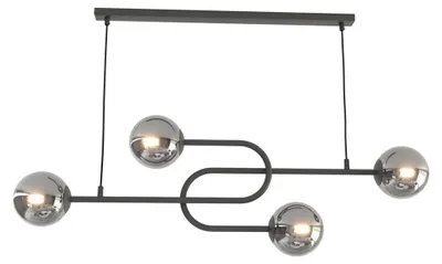 Obrázek produktu pro Závěsné svítidlo ATRIA, černé, 4xE14x15W, kov, rozměry: 120x105x15 cm, IP20, Emibig