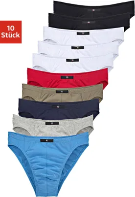 Produktbild von H.I.S. Slip 10 er-Pack rot, blau, marine, khaki, grau-meliert, weiß, schwarz Größe 5 (M)