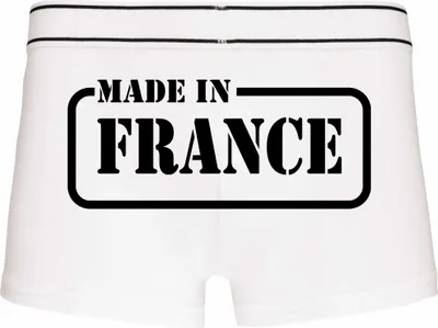 Produktbild von Boxershorts - Mann - Boxer-0050-man-white-h-XXL - weiß - XXL - hinten -   France - lustiges Motiv - Spruch - Unterwäsche - Unterhose - Freizeit - lustig