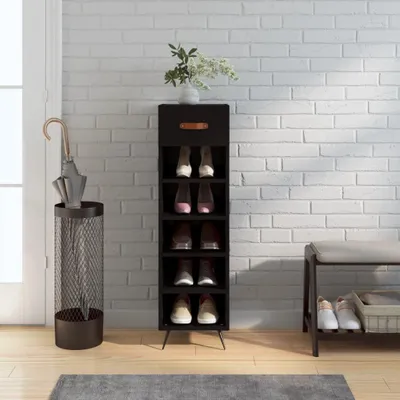 Produktbild von Schränke und Aufbewahrung: Schuhschrank in Schwarz, 30 x 35 x 105 cm, aus Holzwerkstoff