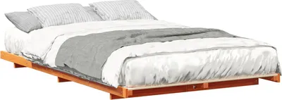 Produktbild von vidaXL Bettrahmen Wachsbraun 135 x 190 cm Massives Kiefernholz