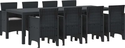 Obrázok produktu pre Záhradný jedálenský set 9 pcs Antracit Polypropylén