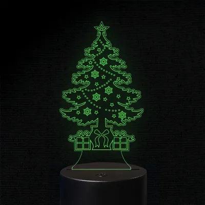 Produktbild von INDIGOS UG - 3D LED Nachttischlampe - Weihnachtsbaum - Touch-Nachtlicht - Illusion, Geschenk - Weihnachten Geburtstag Junge - Mädchen Nachtlicht