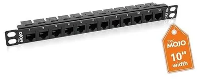 Zdjęcie produktu dla Panel krosowniczy CAT6A 12 portów RJ45 keystone do szafy 10 cali