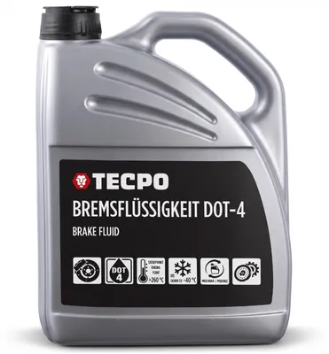 Produktbild von TECPO Bremsflüssigkeit 5 Liter DOT 4 synthetisch für Brems- und Kupplungssysteme ABS ESP