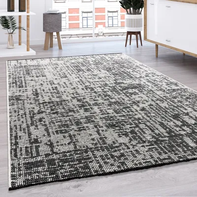 Produktbild von Teppich Wohnzimmer Flachgewebe Modern Sisal Muster Einfarbig Pastell Fransen Grösse 160x220 cm