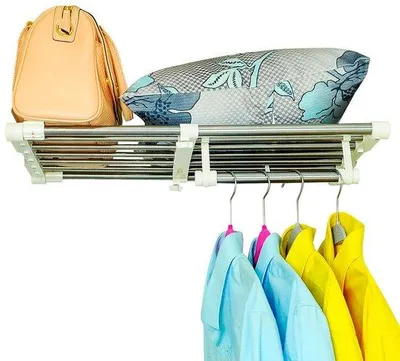 Zdjęcie produktu dla Rozsuwana półka do szafy, 55–90 cm, stal nierdzewna i ABS, biała
