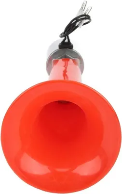 Kraftvolle 180 dB Luftfanfare für Autos, Lkw und Motorräder - Universelle 12V/24V Signalhorn, 220 mm, Strahlendes Rot