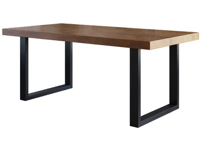 Produktbild von Furneo | Esstisch - Ausziehbarer Tisch - 180x90 cm - Klapptisch Esstisch - ausziehbar auf 280 cm - Eiche Lefkas - mit schwarzen Beinen - Loft Tisch