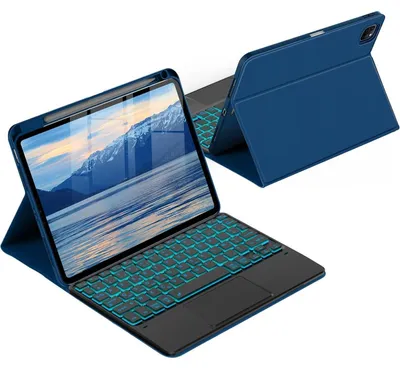 Immagine prodotto di Custodia per tastiera con touchpad per iPad 10ª generazione, 10,9 pollici, modello 2022, colore blu oceano