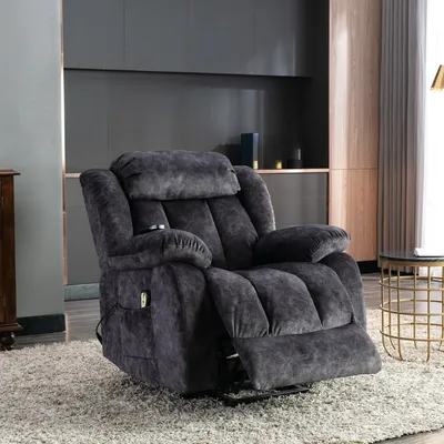 Productafbeelding van AIORBER Elektrische fauteuil, massagestoel, fauteuil met verwarming en opstahulpfunctie, met massagefunctie, met afstandsbediening, geschikt voor woonkamer en slaapkamer