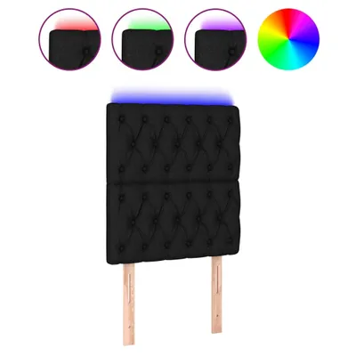 Produktbild von vidaXL LED Kopfteil Schwarz 80x7x118/128 cm Stoff