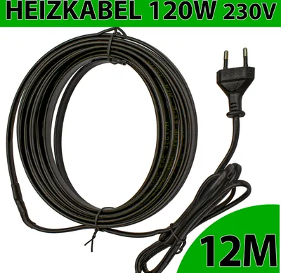 Heizkabel Frostschutz 12m 120W 230V Rohrbegleitheizung selbstregulierend Heizleitung Kabel