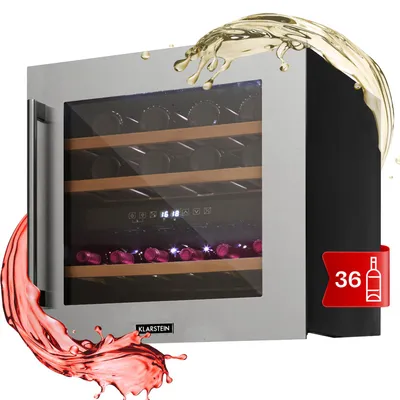 Obrázek produktu pro Klarstein vinotéka, 2 zóny, malá, 85 l, skleněné dveře, vestavná, 36 lahví