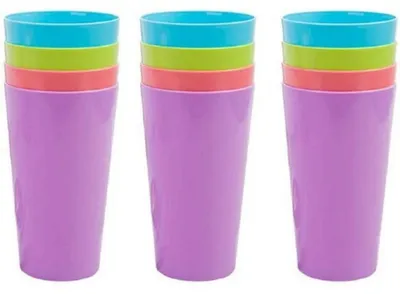 Obrázek produktu pro Plastové kelímky bez BPA o objemu 17,5 oz, balení po 12 kusech, barevné kelímky na pití pro děti, párty, domů, kancelář, vhodné do myčky nádobí