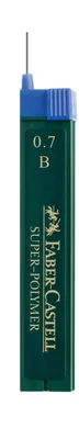 Immagine prodotto di Faber-Castell 120701 Ricarica SUPER POLYMER - 0,7 mm, B, nero, 12 ricariche