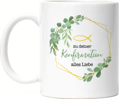 Produktbild von Zu deiner Konfirmation alles Liebe Tasse Weiß Konfirmationsgeschenk Mädchen Patenkind Kirche