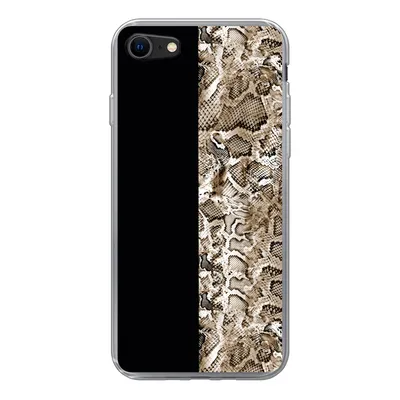 Produktbild von MuchoWow® Handyhülle Schutzhülle Hülle für iPhone SE 2020 Schlange - Tiermuster - Braun Silikon Softcase Handy Hülle - Kartenbesitzer