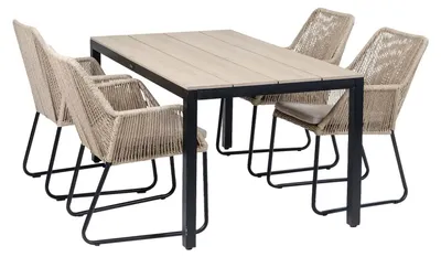 Produktbild von 5-teiliges Gartenset | 4 Mona Gartenstühle | Limasol Gartentisch 160 cm