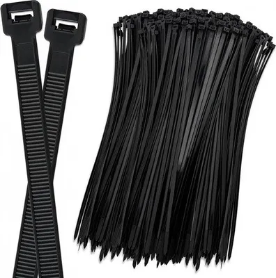 Immagine prodotto di Fascette serracavi, 200 pezzi, 7,8 x 300 mm, resistenti ai raggi UV, nere