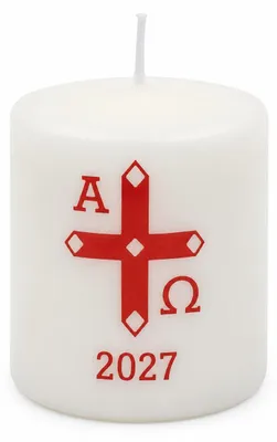 Produktbild von Osterkerze Osternachtskerze 2027 Kreuzmotiv 6 x 5 cm